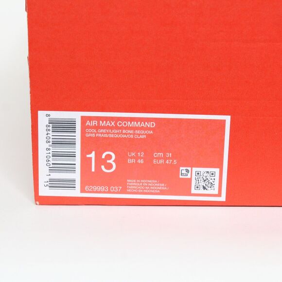 Nike Air Max Command Running Shoes Cool Grey/ Light Bone Sequoia Men's Size 13 - Picture 7 of 7